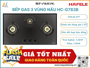 Bếp gas 3 vùng nấu Hafele HC-G783B - 538.66.477 